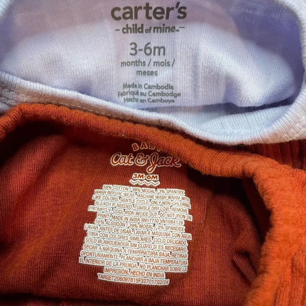 5 for $25🔥Carter's/‎ Cat & Jack Bundle of 2 Bodysuits Baby Girl Size 3-6 Months